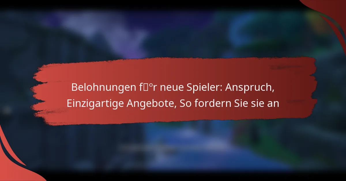 Belohnungen für neue Spieler: Anspruch, Einzigartige Angebote, So fordern Sie sie an