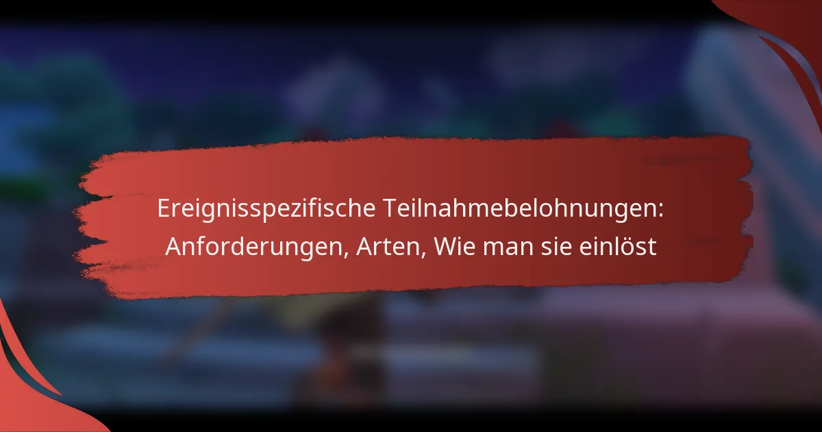 Ereignisspezifische Teilnahmebelohnungen: Anforderungen, Arten, Wie man sie einlöst