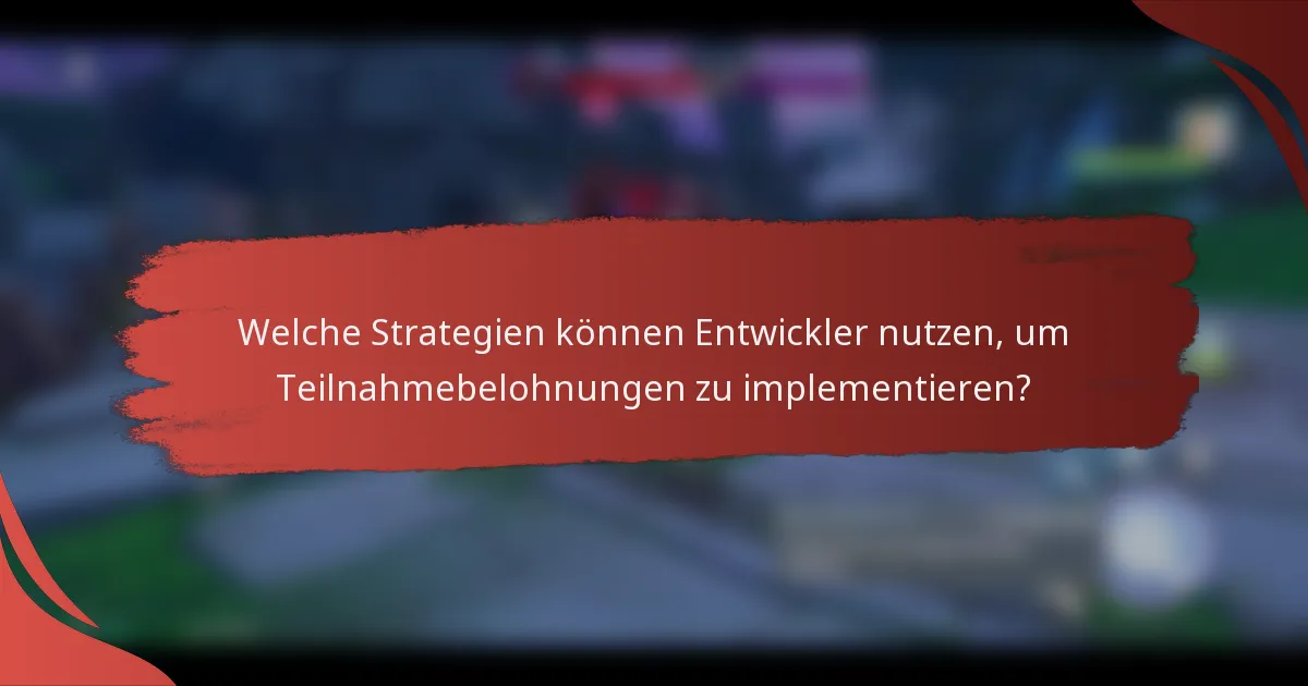 Welche Strategien können Entwickler nutzen, um Teilnahmebelohnungen zu implementieren?