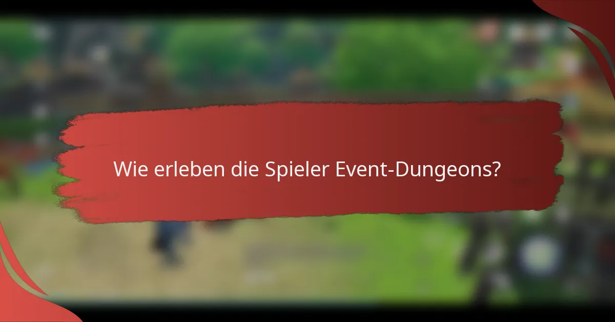 Wie erleben die Spieler Event-Dungeons?